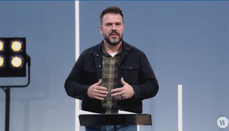 Willow Creek Community Church Pastor Dave Dummitt speaks on a sermon titled 'The Greatest Visionary,' on Oct. 11, 2020. 