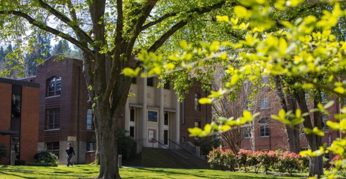 The campus of Seattle Pacific University, a Christian school located in Seattle, Washington. 