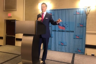 Ralph Reed, founder of the Faith and Freedom Coalition, speaks at a Zoom webinar press conference on Wednesday, Nov. 4, 2020. 