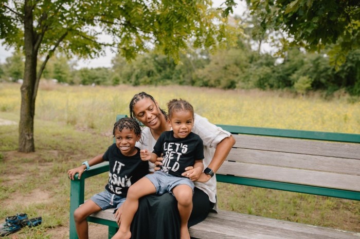 Toni Simms-Busch is a former social worker who fostered two young brothers through Catholic Social Services and has now adopted them. 