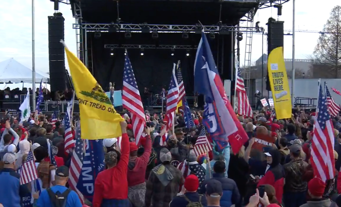 Thousands of people attend the Let the Church ROAR rally, organized by Jericho March and Stop the Steal, on Dec. 12, 2020, in Washington, D.C.