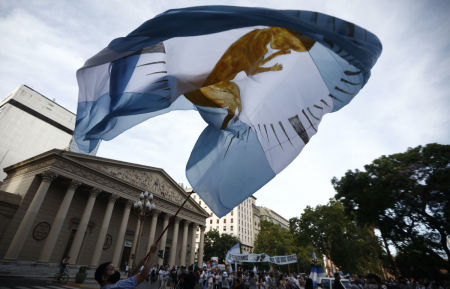 People demonstrate against abortion in Buenos Aires, on December 28, 2020 as Argentina's Senate prepares to vote on a bill that would legalize the practice. - The bill, which aims to legalize voluntary abortions at up to 14 weeks, was passed by the Chamber of Deputies on December 11 and will be debated and voted on in the Senate on Tuesday.