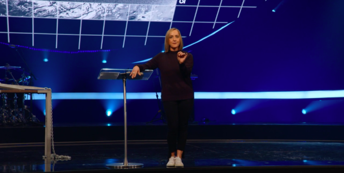 Christine Caine speaks at the Passion 2021 Conference on December 31, 2020.