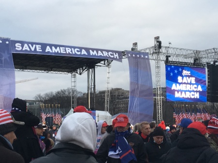 Trump supporters gather at the Save America March in Washington, D.C., one of several events held to protest the formal certification of the 2020 presidential election by Congress.