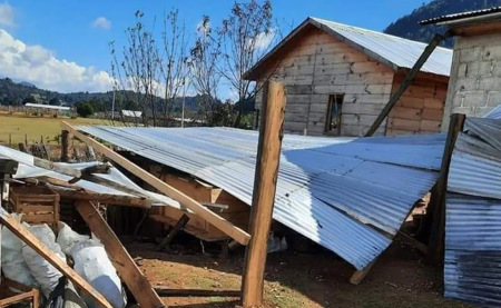 Houses destroyed in Chiapas by 'Traditionalist Catholics.'