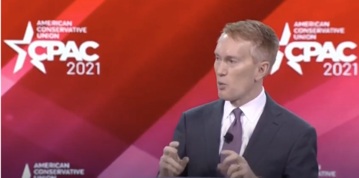 Sen. James Lankford, R-Okla., speaks at the 2021 CPAC in Orlando, Florida, Feb. 26, 2021.