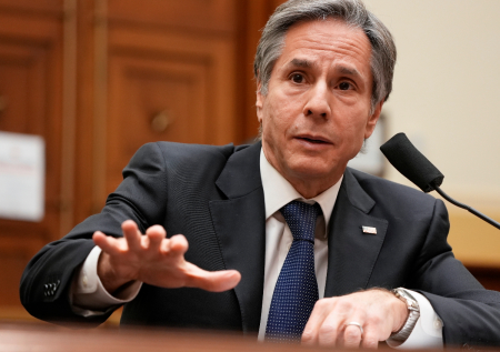 U.S. Secretary of State Antony Blinken testifies before the House Committee on Foreign Affairs on the Biden administration's priorities for U.S. foreign policy on Capitol Hill on March 10, 2021 in Washington, D.C. 