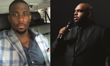 Christian relationship guru Derrick Jaxn, 31 (L), and megachurch pastor John Gray (R).