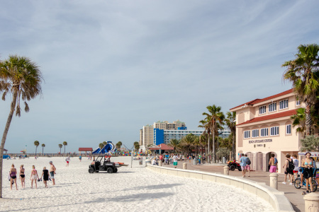 The beachfront promenade in Clearwater Beach.