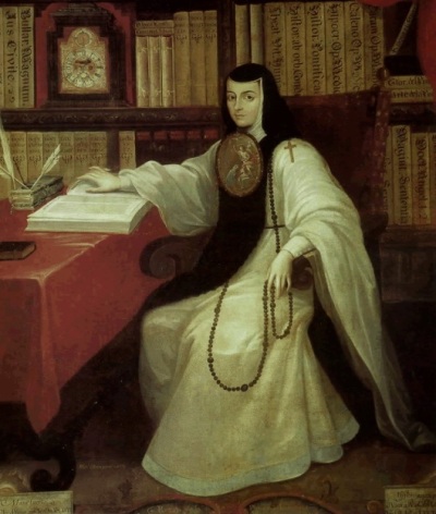 Sor Juana Inés de la Cruz (circa 1651-1695), a prominent Mexican writer, nun and scholar, is seen in an 18th-century painting.