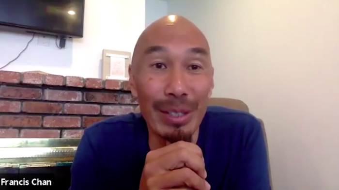 Francis Chan appears in an interview with Exponential CEO Todd Wilson on April 8, 2021. 