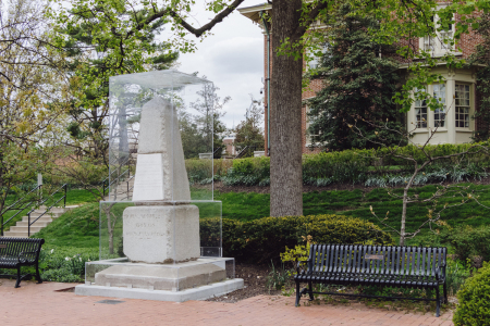 Thomas Jefferson’s obelisk gravestone was translated to the University of Missouri campus in 1883. 