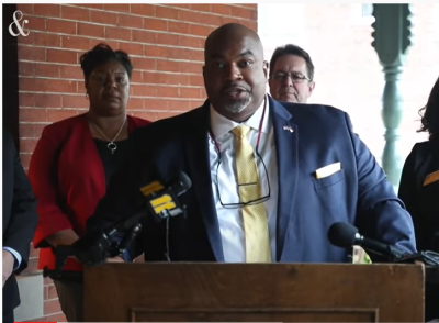 North Carolina Lt. Gov. Mark Robinson speaks on March 16, 2021. 