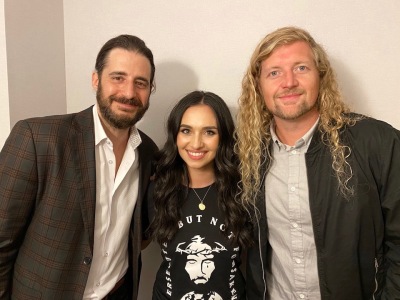 Sean Feucht, Christian singer and activist, and Jonathan Roumie, who played Jesus in 'The Chosen' television series, participate in For the Martyrs' 2020 march. 