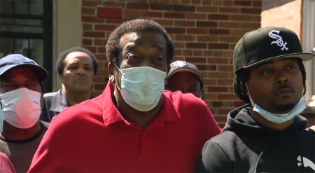 O.B. Odneal speaks to media about the fatal hit and run that killed his wife, the late Annette Odneal, whose car was struck by a driver who stole a Dodge Charger and ran into her as she left church Sunday morning in Posen, Illinois, on May 10, 2020.