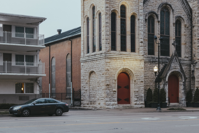 The Episcopal cathedral in downtown Louisville, Kentucky. 