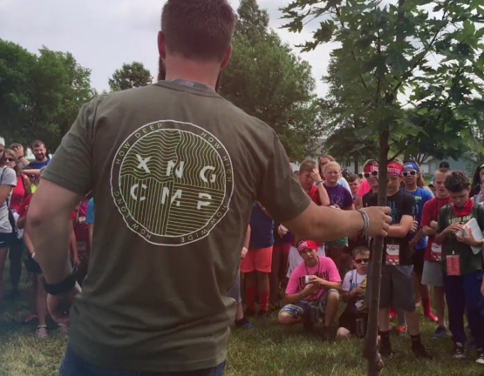 Students and counselors gather at the Crossing Camp in Schuyler County, Illinois. 