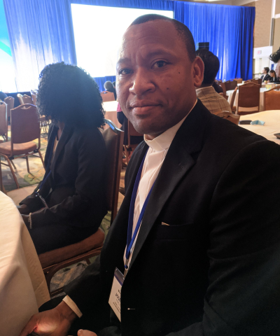 Father Joseph Bature Fidelis, a Catholic priest living in Nigeria, attends the International Religious Freedom Summit in Washington, D.C., July 2021.