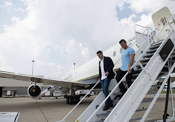 Edward Graham and Tim Tebow on a trip with Samaritan's Purse in August 2021.