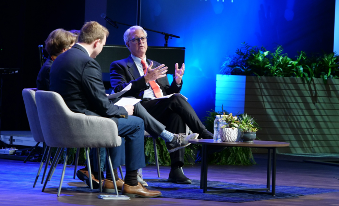 George Barna, director of the Cultural Research Center at Arizona Christian University, speaks at the Pray Vote Stand Summit in Leesburg, Virginia, on Oct. 8, 2021.