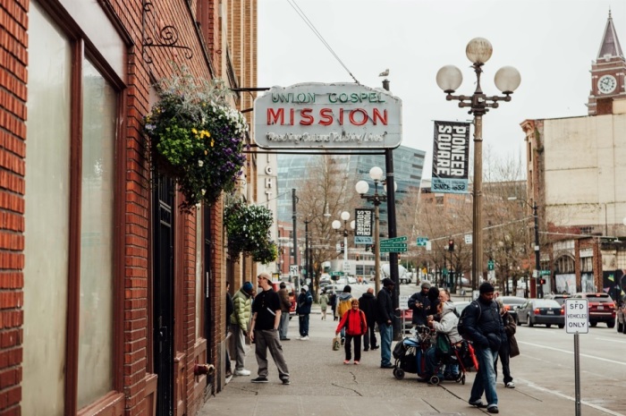 The headquarters for the Union Gospel Mission of Seattle, Washington. 