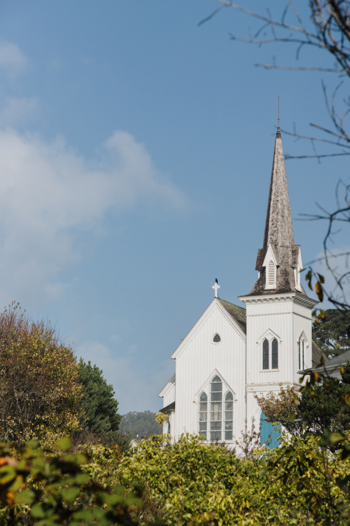 The early postbellum Mendocino Presbyterian Church. 