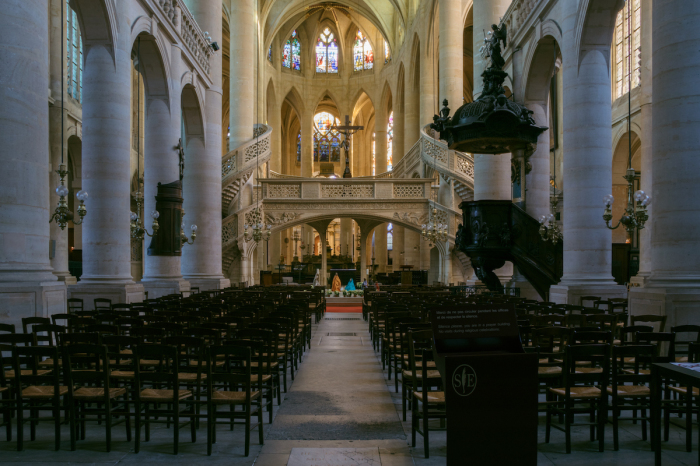 The Church of St. Stephen of the Mont in Paris was built between 1494 and 1624. 