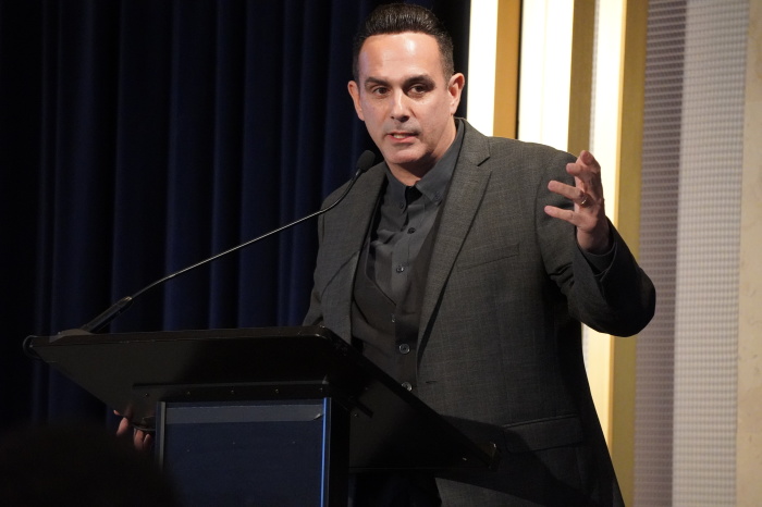  New York megachurch Pastor Frank Santora of Faith Church.CC speaks at the Museum of the Bible in Washington, D.C. on Nov. 17, 2021.