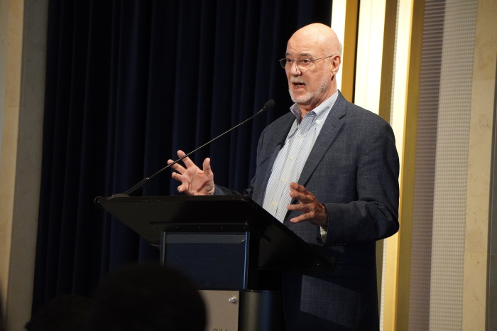 Rev. Don Kroah, lead pastor of Plymouth Haven Baptist Church in Northern Virginia, speaks at the Museum of the Bible in Washington, D.C. on Nov. 17 2021. 