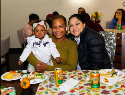 The Dream Center in Los Angeles prepare Thanksgiving meal for the residents of their Homeless Families Floor on Nov. 19, 2021. 