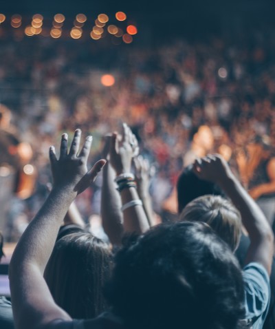 Hands raised in worship 