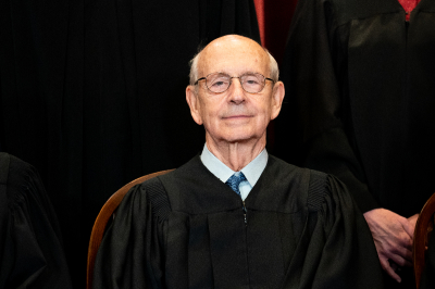 Associate Justice Stephen Breyer sits during a group photo of the justices at the Supreme Court in Washington, D.C. on April 23, 2021.