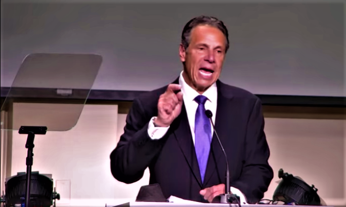 Former New York Gov. Andrew Cuomo speaks at God’s Battalion of Prayer Church in Brooklyn, N.Y., on Sunday, March 6, 2022.