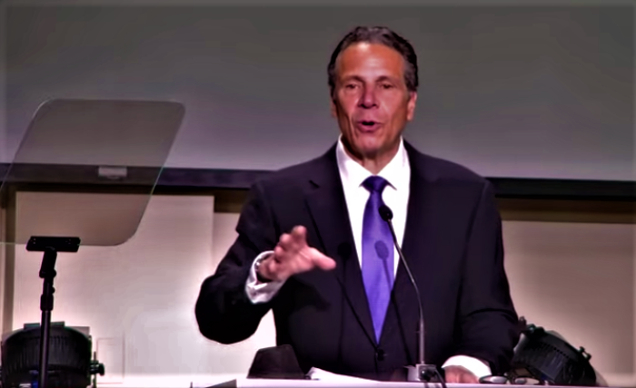 Former New York Gov. Andrew Cuomo speaks at God’s Battalion of Prayer Church in Brooklyn, N.Y., on Sunday, March 6, 2022.