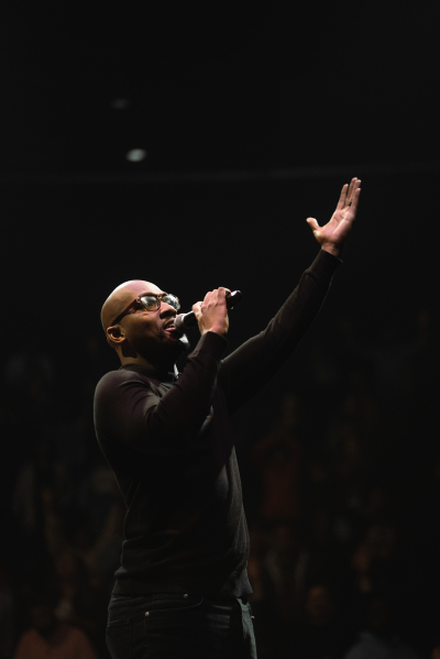 Sam Collier preaches at Hillsong Atlanta on Sunday, March 27, 2022.