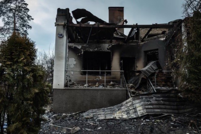 Mission Eurasia's Field Ministries Training Center in Irpin, Ukraine after it was blown up by Russian forces in April 2022.