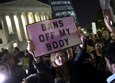 Pro-abortion and pro-life demonstrators gather outside of the U.S. Supreme Court on May 02, 2022, in Washington, D.C. In an initial draft majority opinion obtained by Politico, Supreme Court Justice Samuel Alito allegedly wrote that the cases Roe v. Wade and Planned Parenthood of Southeastern v. Casey should be overruled. 