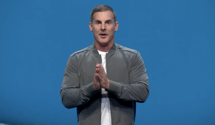 Craig Groeschel of Edmond, Oklahoma’s Life.Church preaching a sermon on May 15, 2022. 