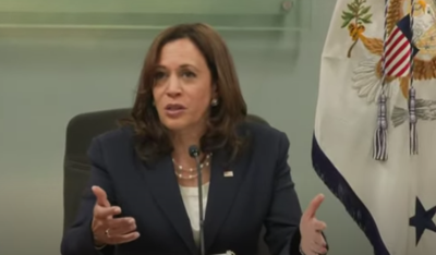 Vice President Kamala Harris speaks at a roundtable with faith leaders discussing the impact of the potential overturning of Roe v. Wade, the Supreme Court case that legalized abortion nationwide, in Los Angeles, California, June 6, 2022.