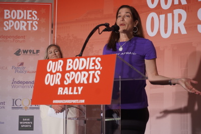 'Our Body, Our Sports,' rally in support of protecting women's sports in Washington, D.C., June 23, 2022. 