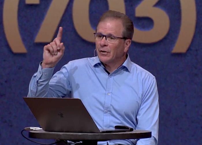 Apologist Frank Turek speaks at Cornerstone Chapel in Leesburg, Virginia, on July 18, 2022. 