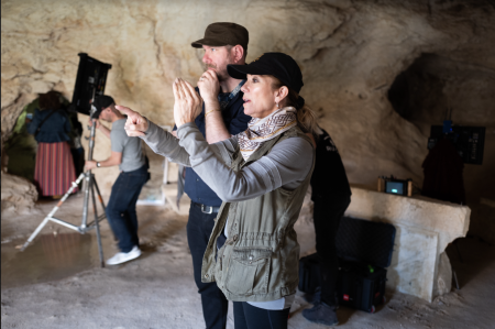 Kathie Lee Gifford behind the scenes on set of 'The Way.'