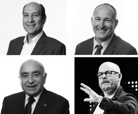 Hillsong Church's Global Board members who have transitioned from the board (clockwise from L-R): George Aghajanian, Phillip Denton, Gary Clarke and Nabi Saleh.