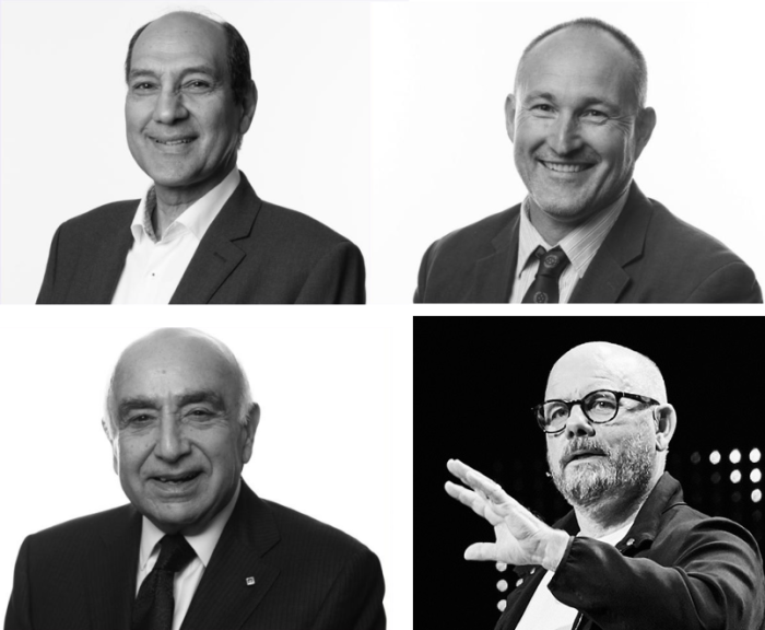 Hillsong Church's Global Board members who have transitioned from the board (clockwise from L-R): George Aghajanian, Phillip Denton, Gary Clarke and Nabi Saleh.