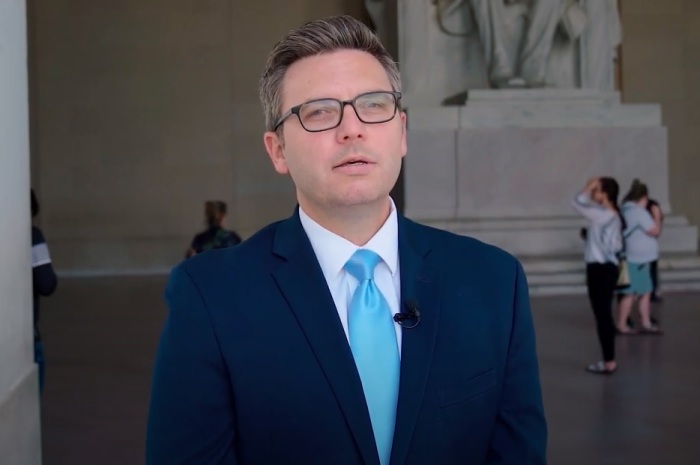 Brent Leatherwood, who in September 2022 was elected president of the Southern Baptist Convention's Ethics & Religious Liberty Commission, speaks in Washington D.C. in June 2022. 