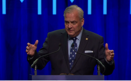 Albert Mohler, president of the Southern Baptist Theological Seminary in Louisville, Kentucky, speaks at the Family Research Council's Pray Vote Stand Summit in Atlanta, Georgia, on Sept. 14, 2022. 