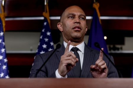 House Democratic Caucus Chair Rep. Hakeem Jeffries, D-N.Y., speaks at a news conference in the U.S. Capitol on June 14, 2022, in Washington, D.C. 