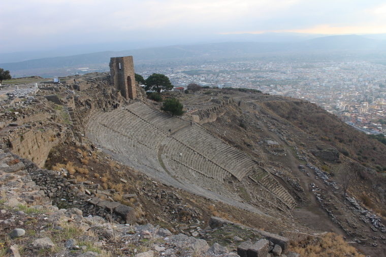 Ruins in the ancient city of Pergamum now located in a town called Bergama, Turkey.