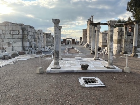 The tomb of St. John in the Basilica of St. John on Ayasuluk Hill near the center of Selçuk, Izmir Province, Turkey.