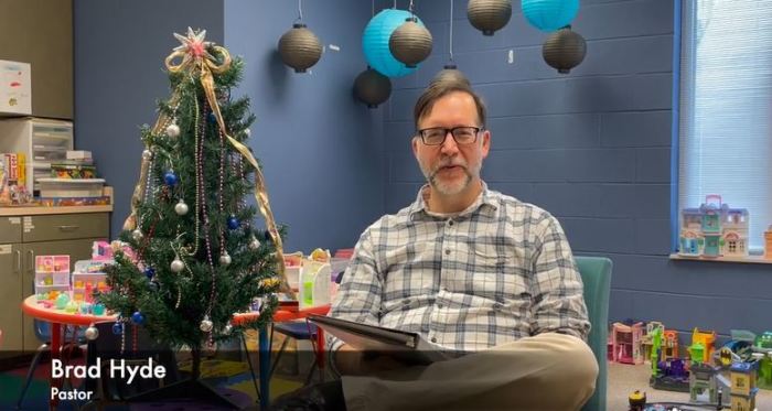 A screenshot of a video featuring Bearden UMC pastor Brad Hyde.